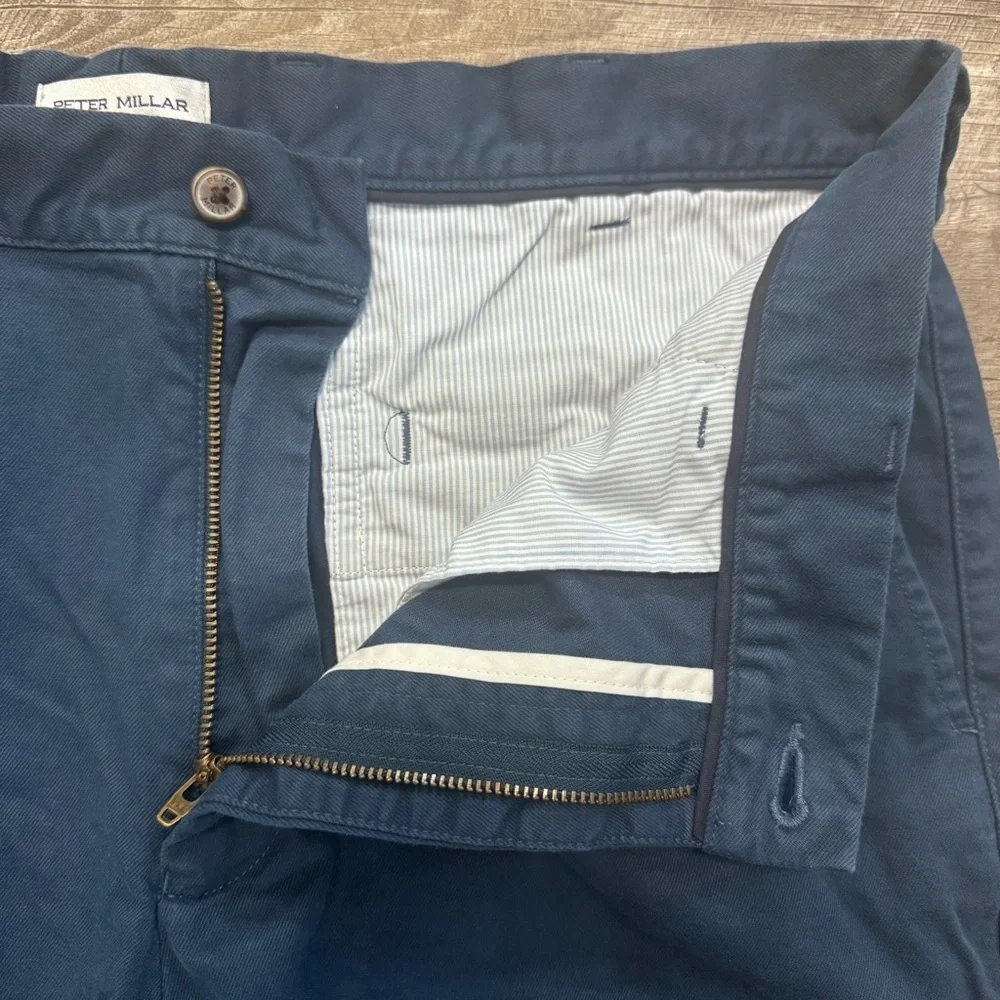 Peter Millar Crown Deep Blue Shorts Pima Cotton ME0B05 Mens Sz. 35